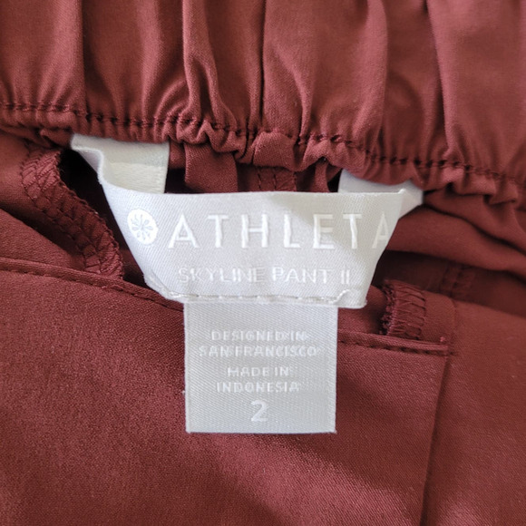 Athleta Skyline Pant II Mauve Women's Belted Wide-Leg Pants Size 2 - Picture 5 of 5